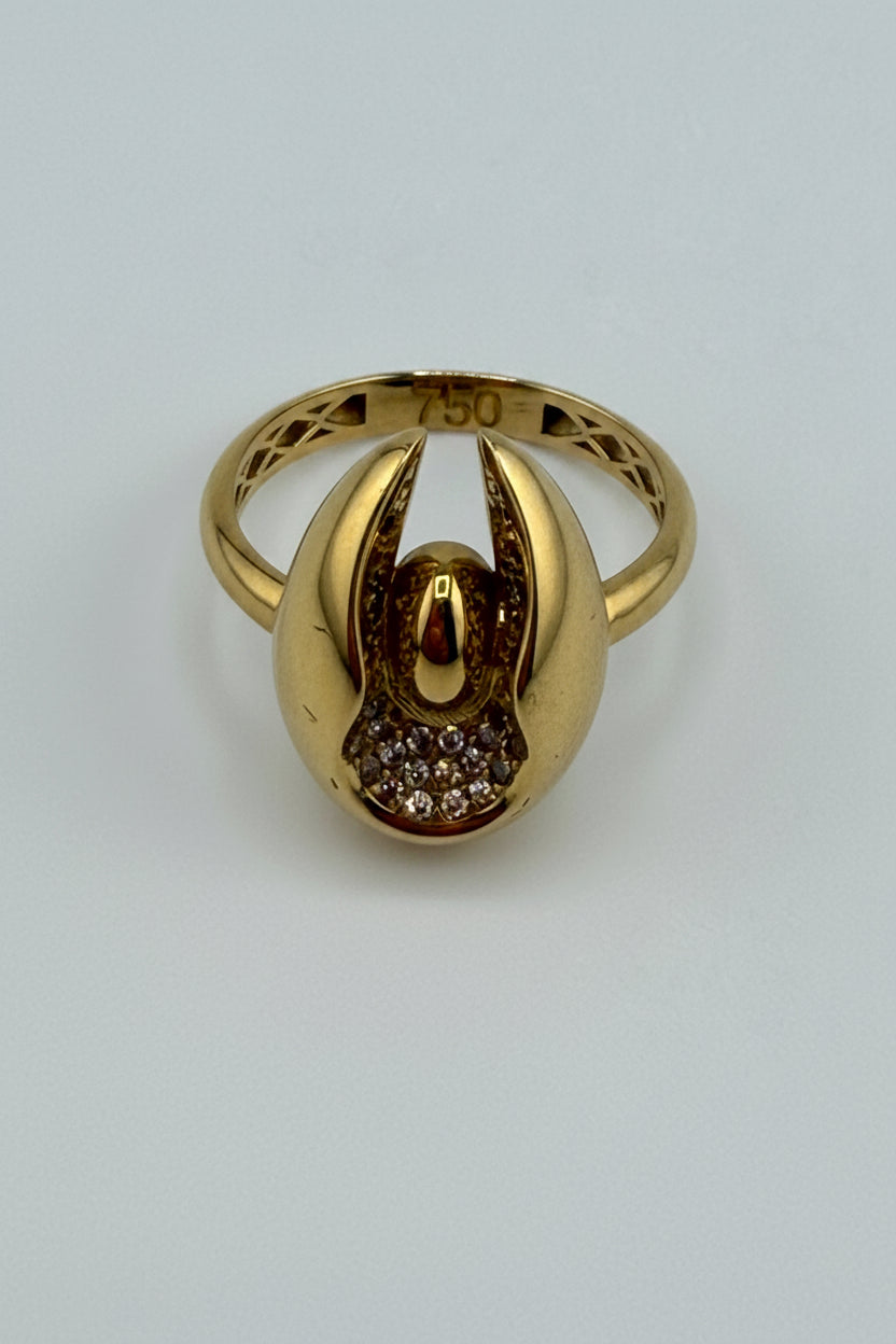 Bague Élégance Moderne en Or 18 Carats avec Zircons