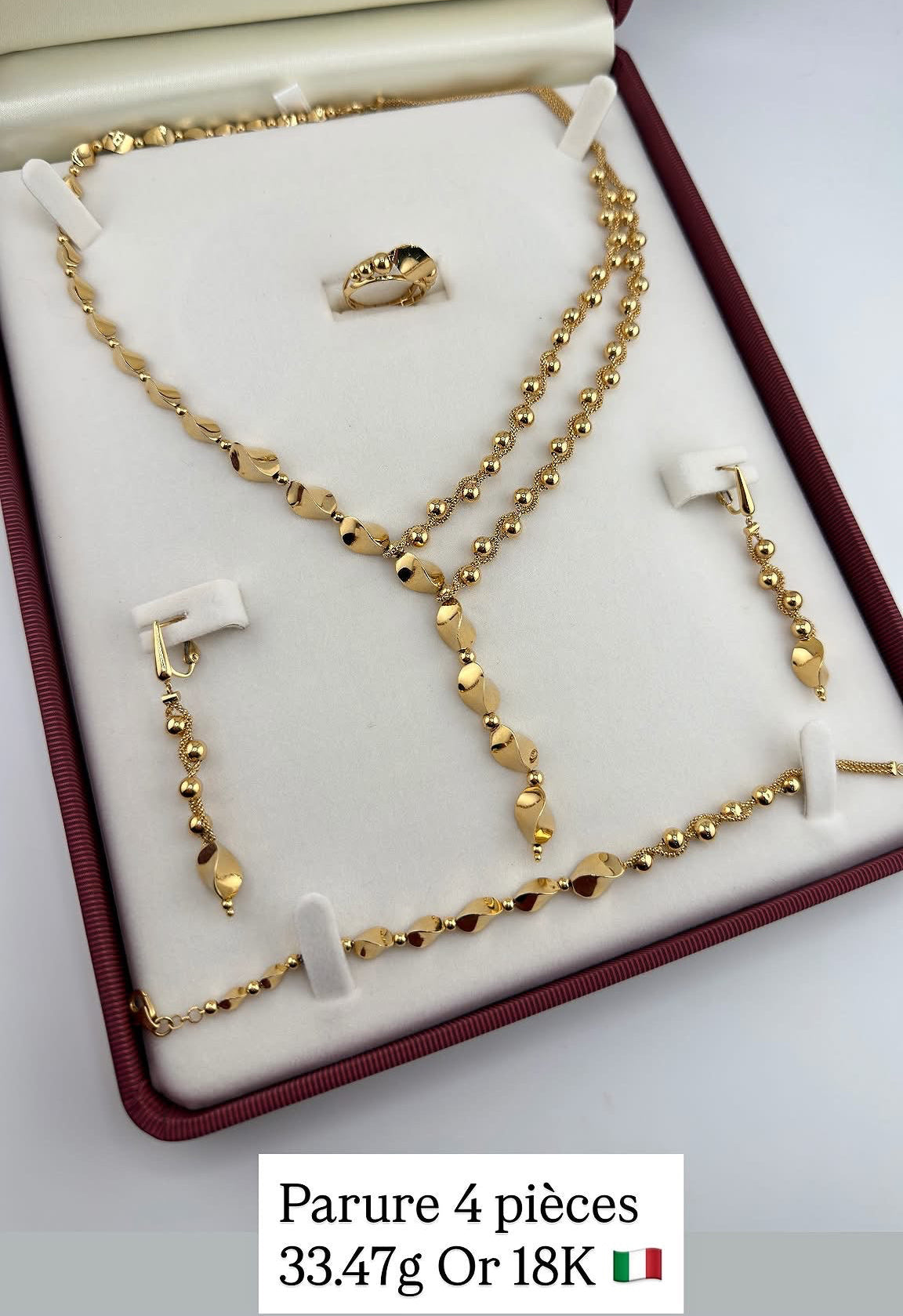 Parure 4 Pièces – Design Boules et Maillons