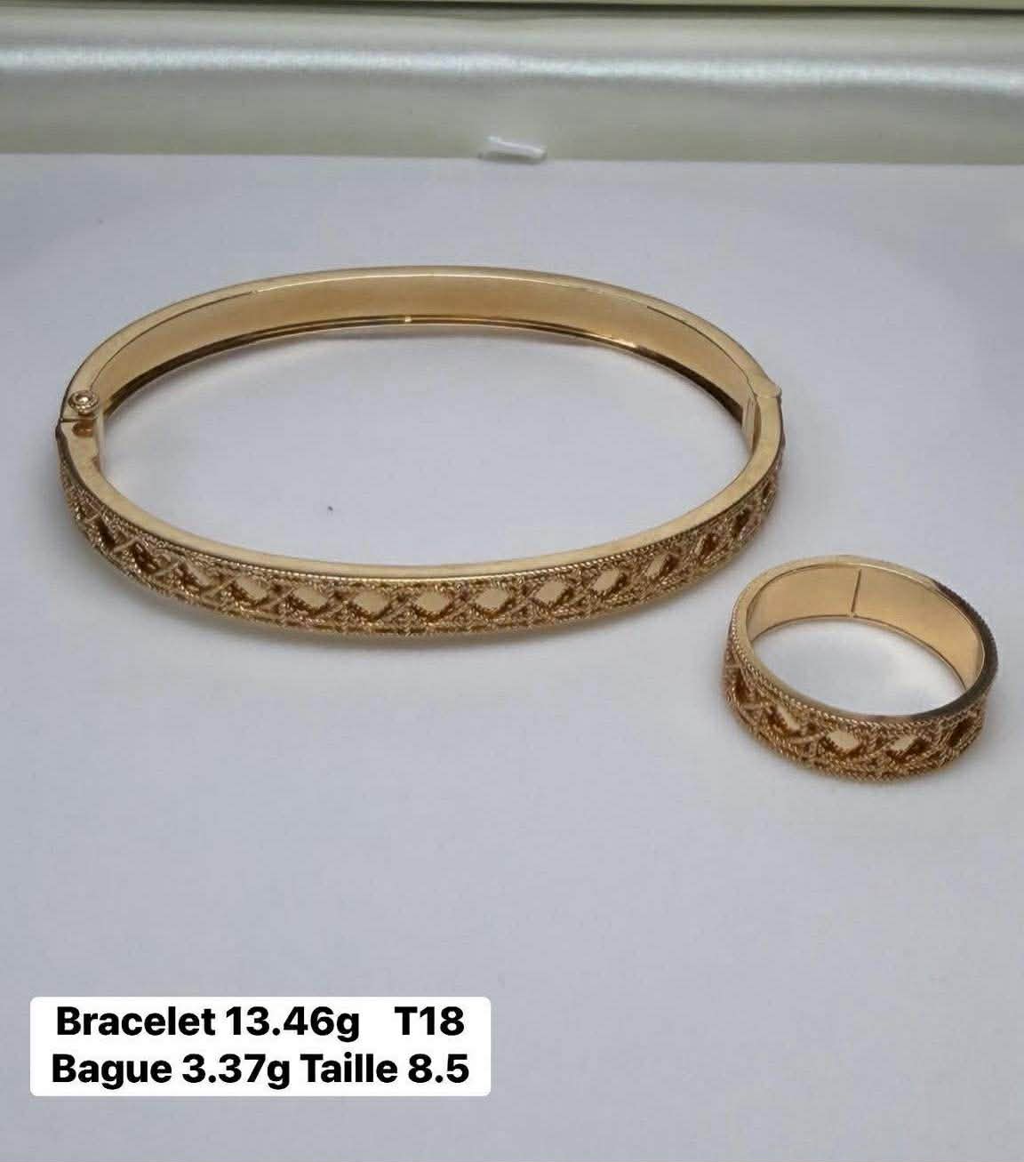 Size 18 bracelet and size 8.5 ring set
