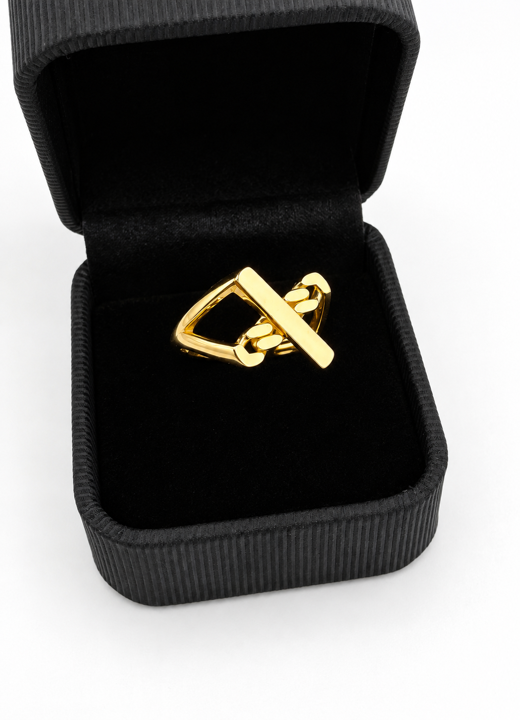 Bague Géométrique Chaîne en Or 18K