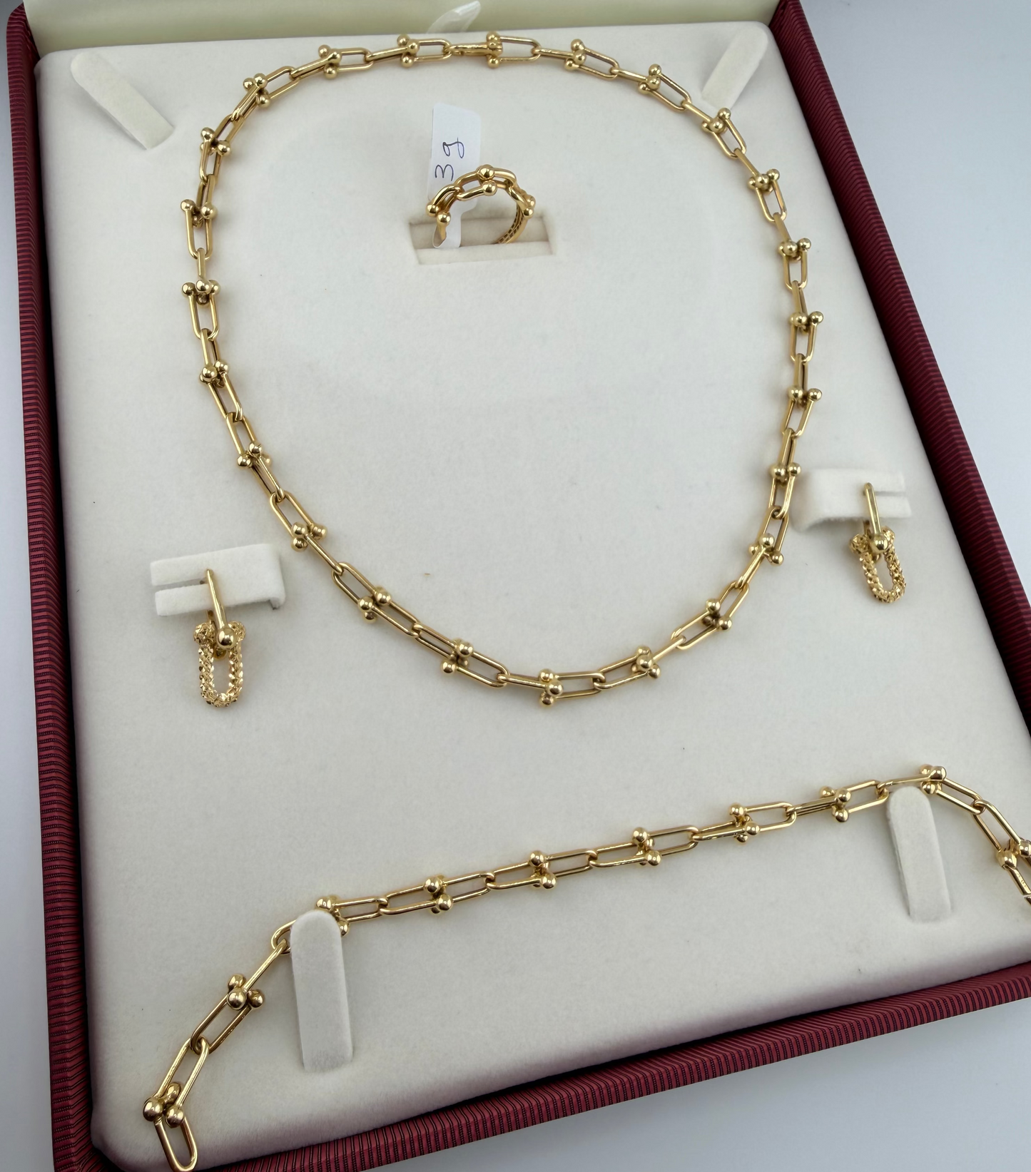 Parure Maille Trombone en Or 18 Carats — 29,56 g