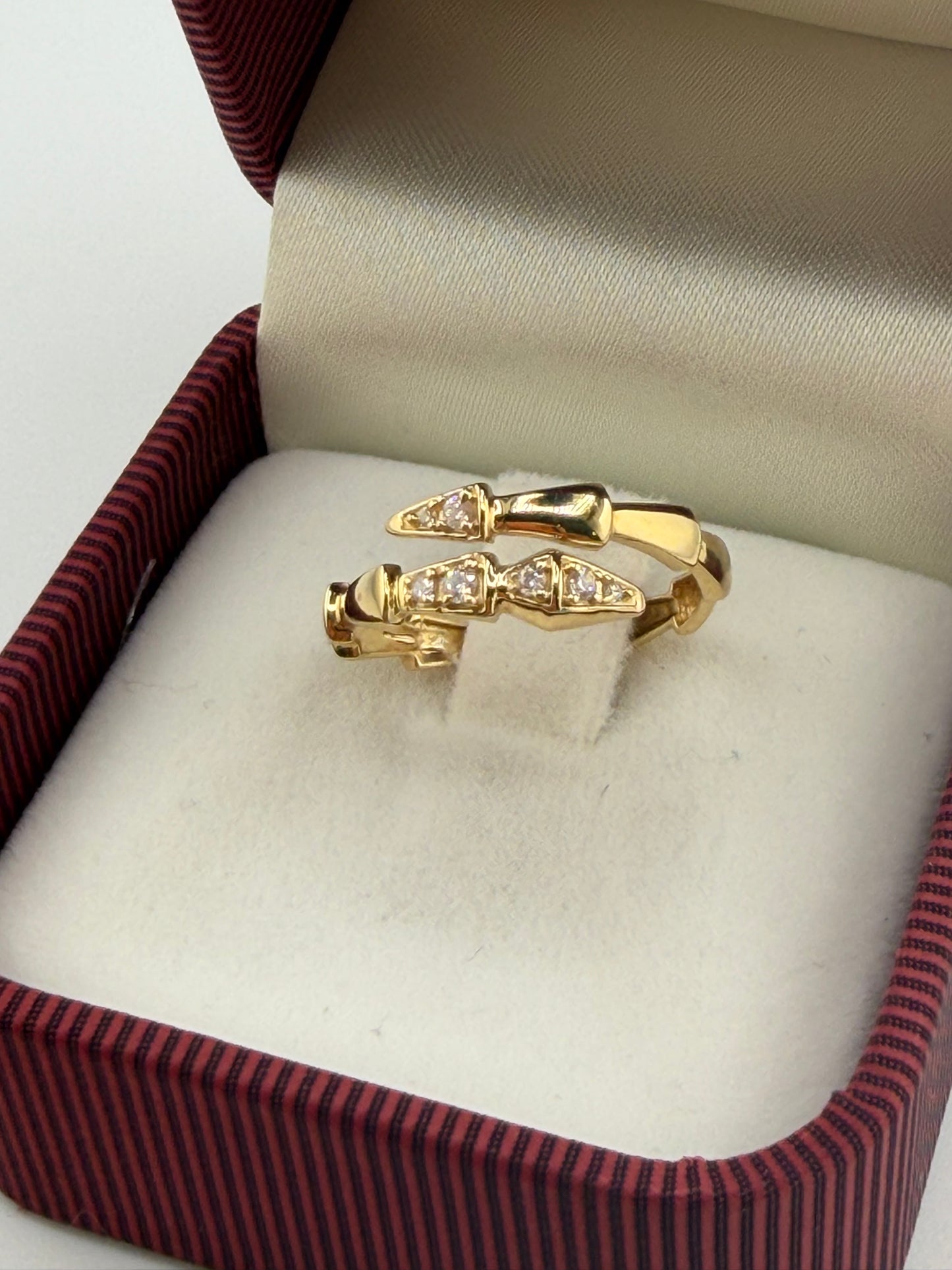 Bague inspiration style Serpenti en Or 18 Carats avec zircons