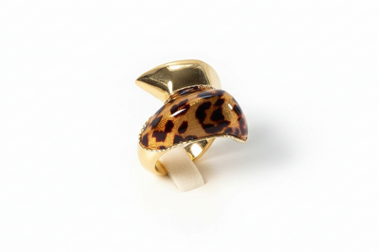 Leopard Cross Ring