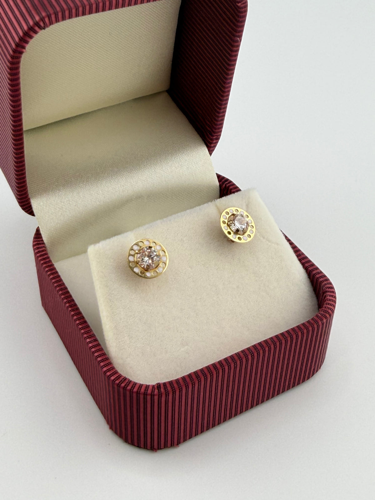 18K Gold Baby Earrings with Zircon