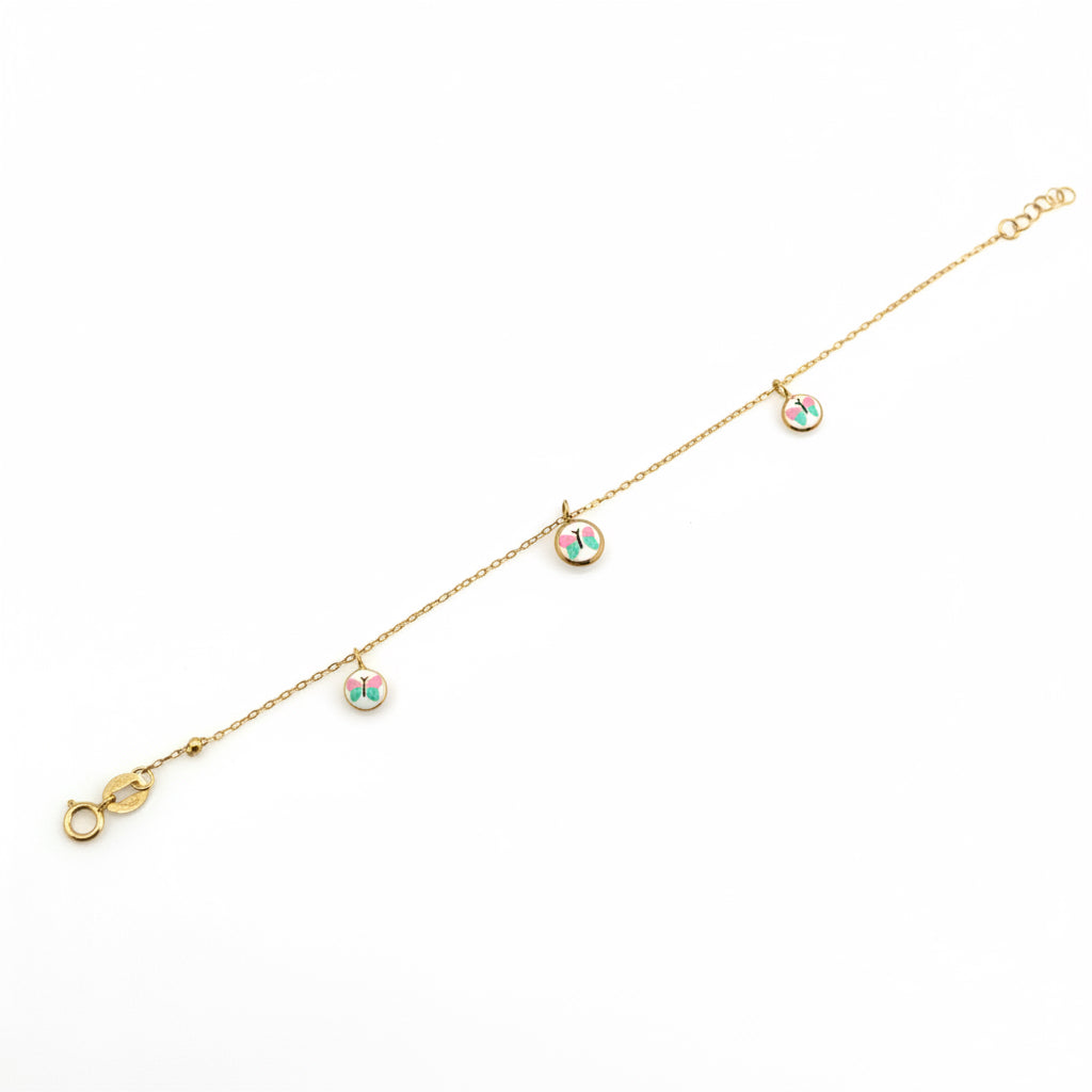 Bracelet bébé motif papillons
