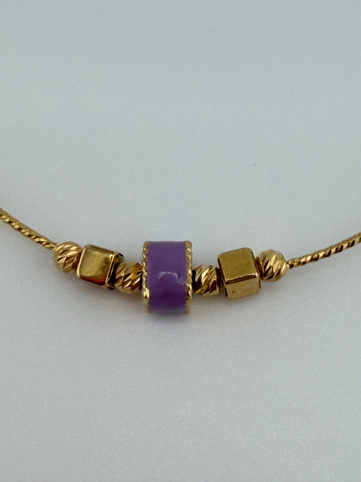 Bracelet Bébé Or Perles violet