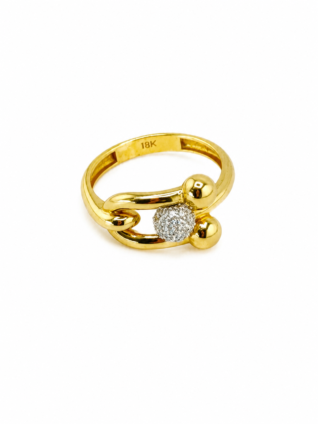 Bague style TFNY en or 18K et zircon