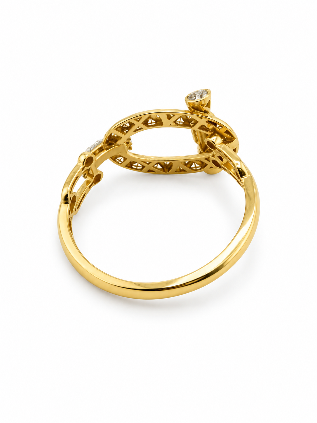 Bague en or jaune avec zircon – Taille 9