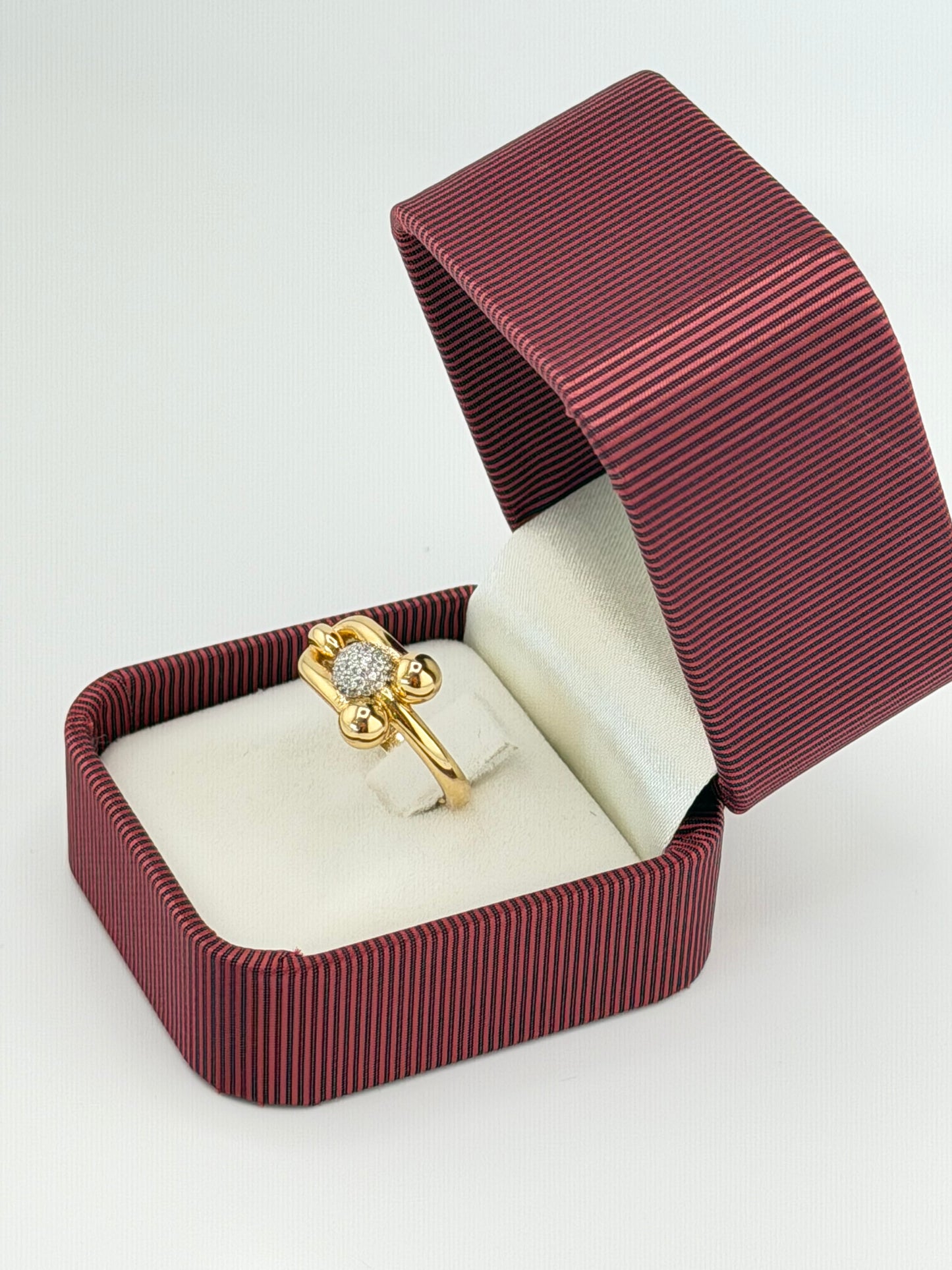 Bague style TFNY en or 18K et zircon