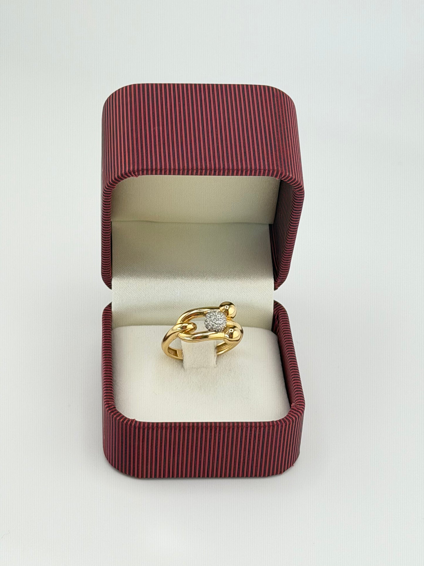 Bague style TFNY en or 18K et zircon