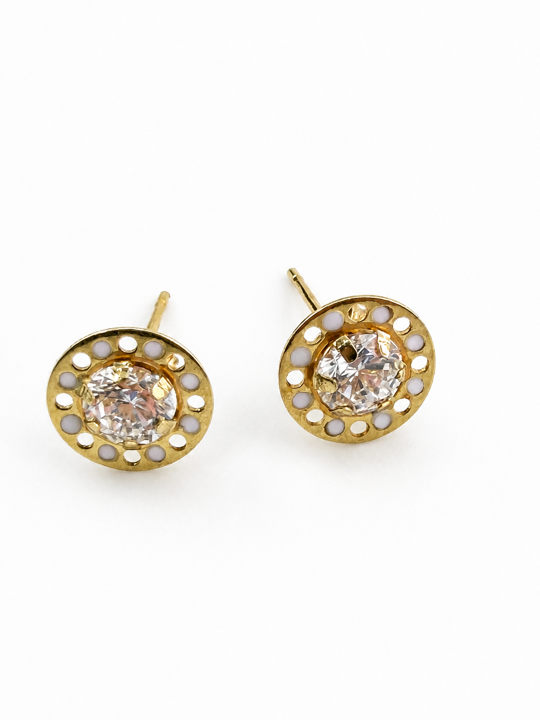 18K Gold Baby Earrings with Zircon