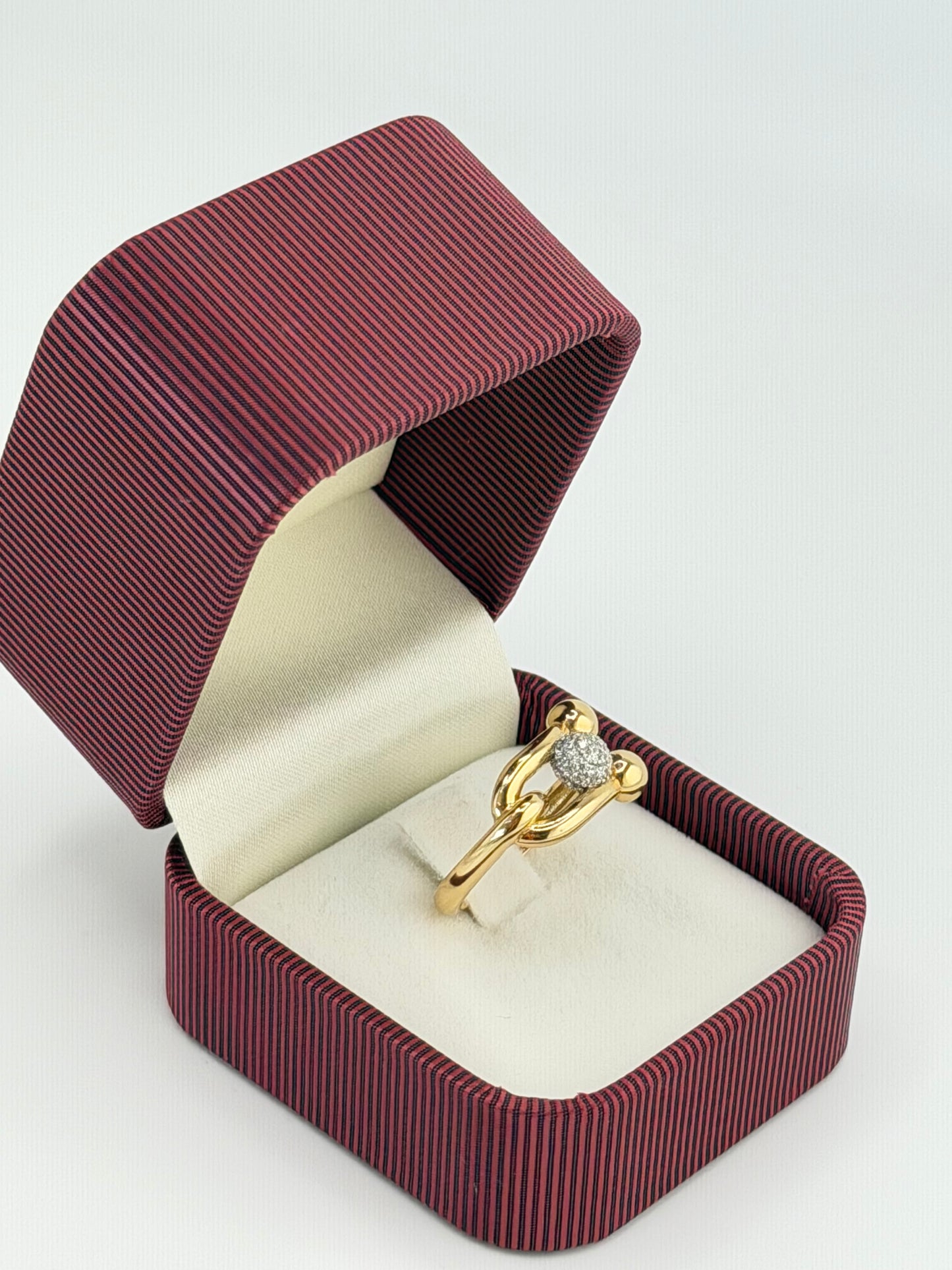 Bague style TFNY en or 18K et zircon