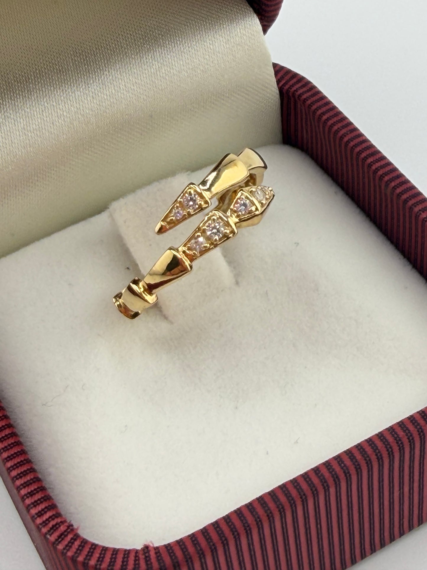 Bague inspiration style Serpenti en Or 18 Carats avec zircons