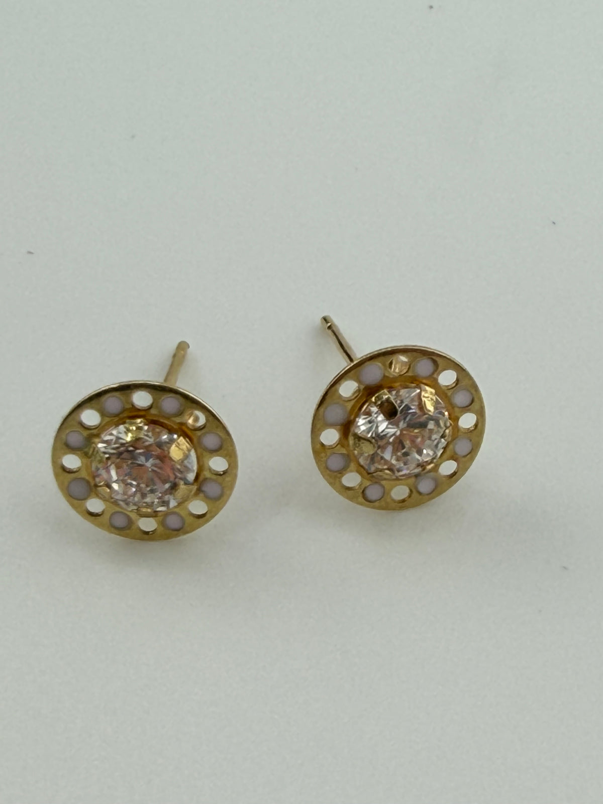 18K Gold Baby Earrings with Zircon