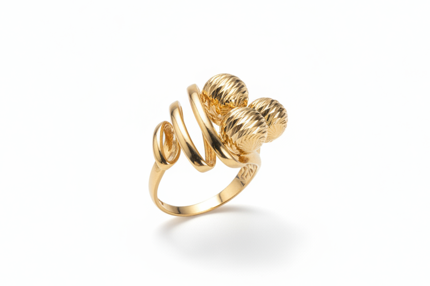 Ring with Gold Beads
