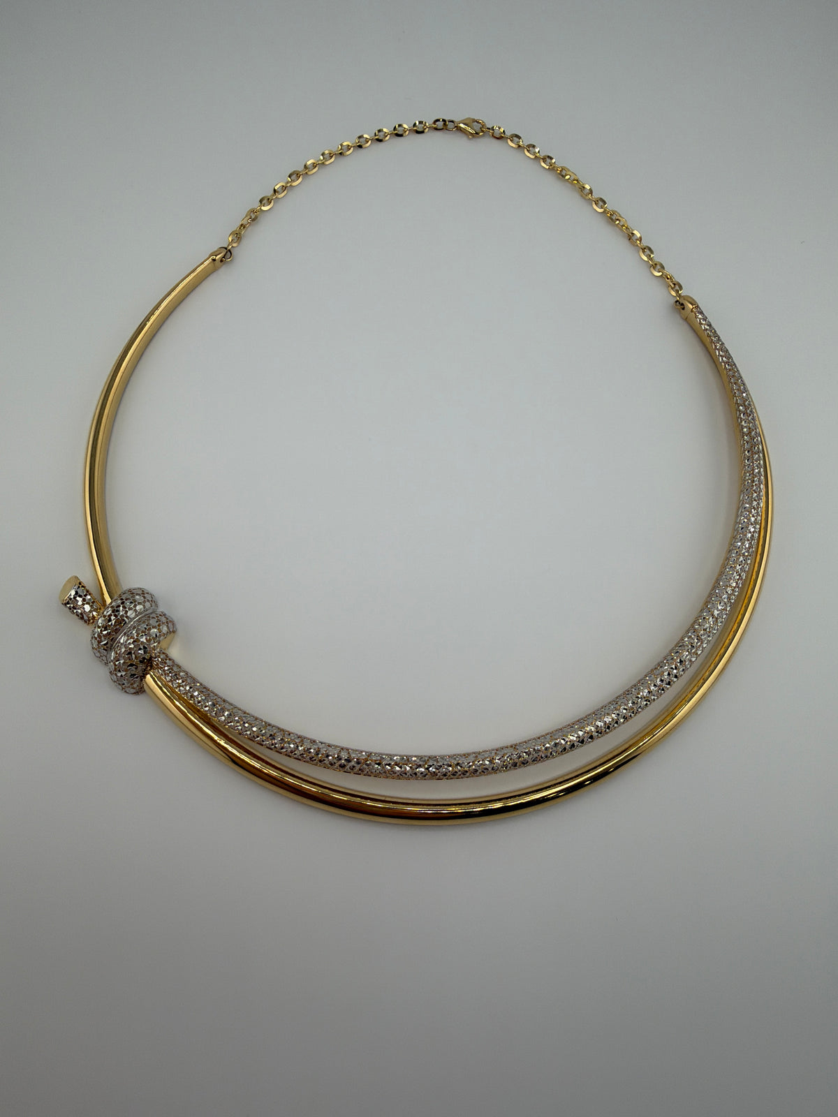 Collier de Noeud rigide bicolore en or 18K
