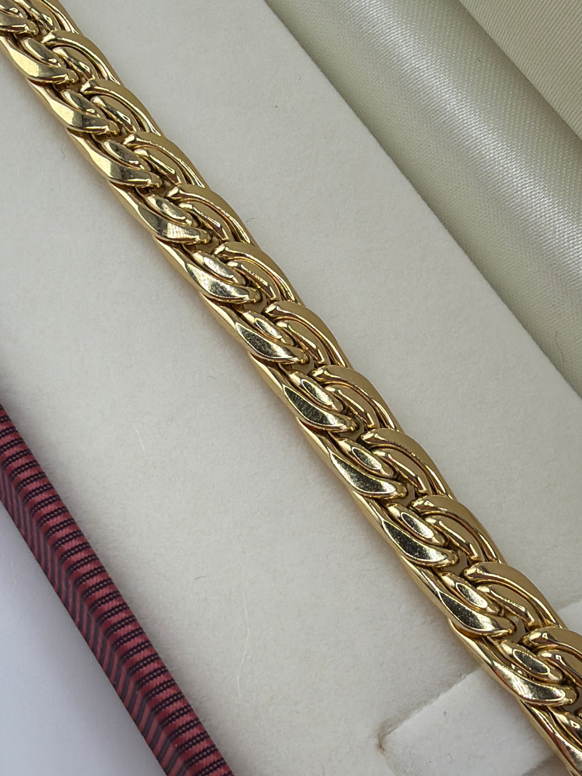 Bracelet maille tressée en or 18K – 21 cm – 7.87g-Fabriqué en Italie