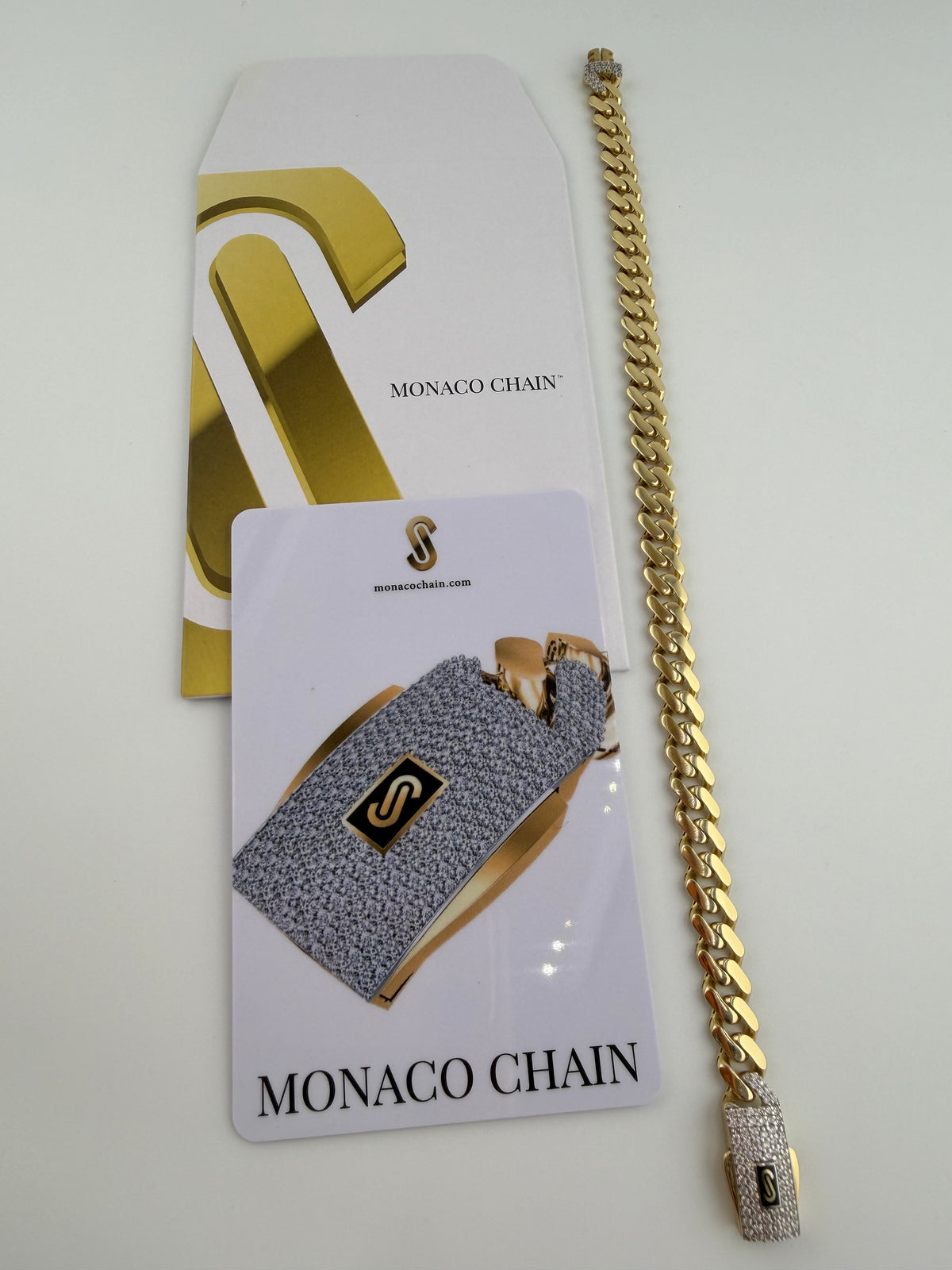 Bracelet Monaco Chain original en or 18 carats – 20 cm