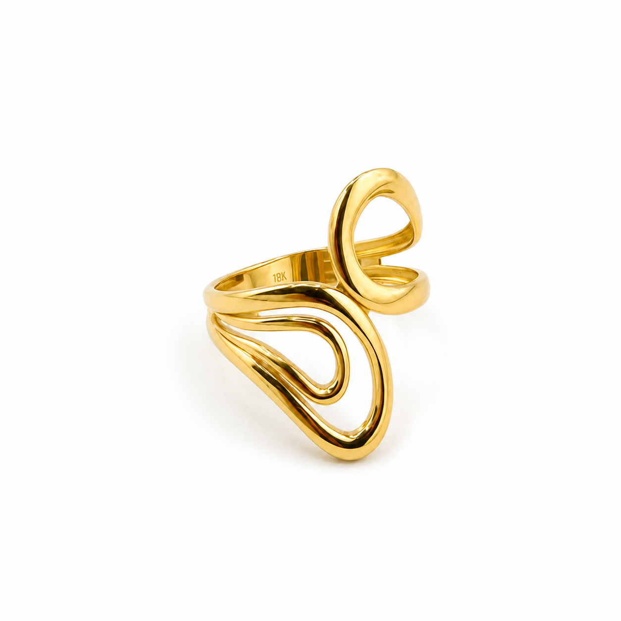 Bague Sculpturale Ouverte en Or 18K
