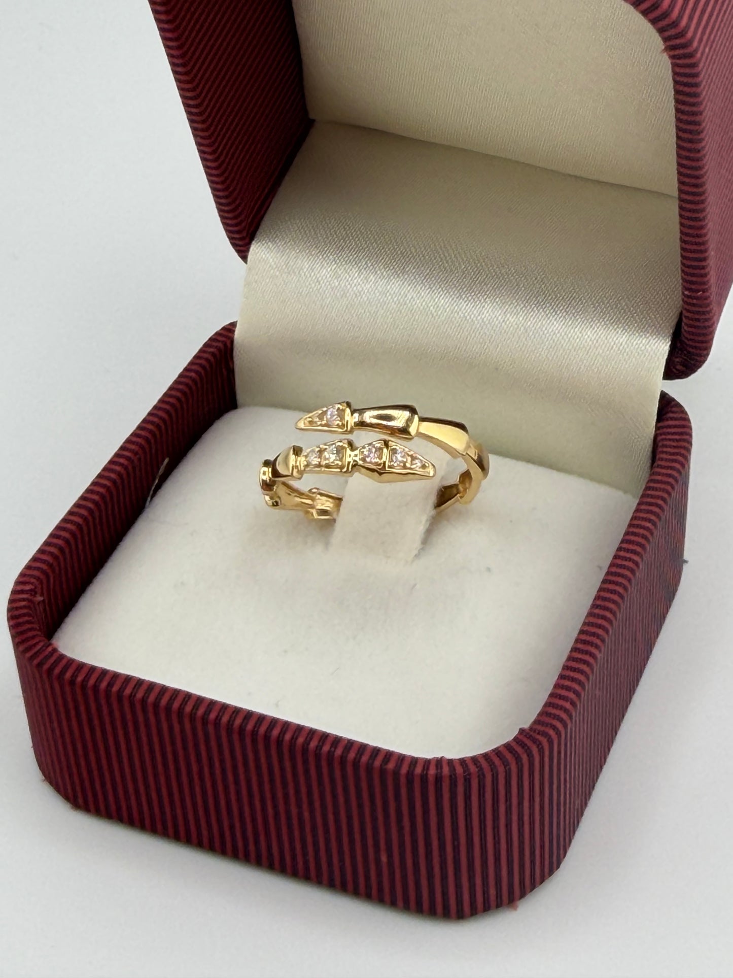 Bague inspiration style Serpenti en Or 18 Carats avec zircons