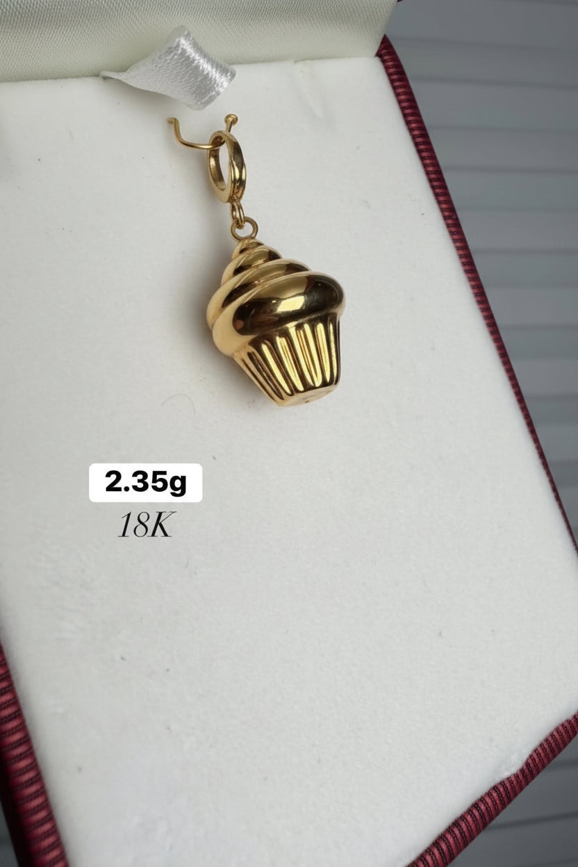 Pendentif Charm Cupcake 3D