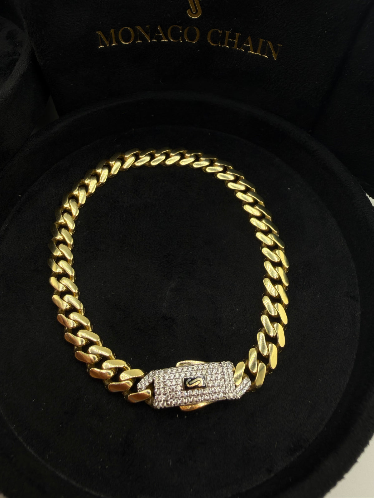 Bracelet Monaco Chain original en or 18 carats – 20 cm