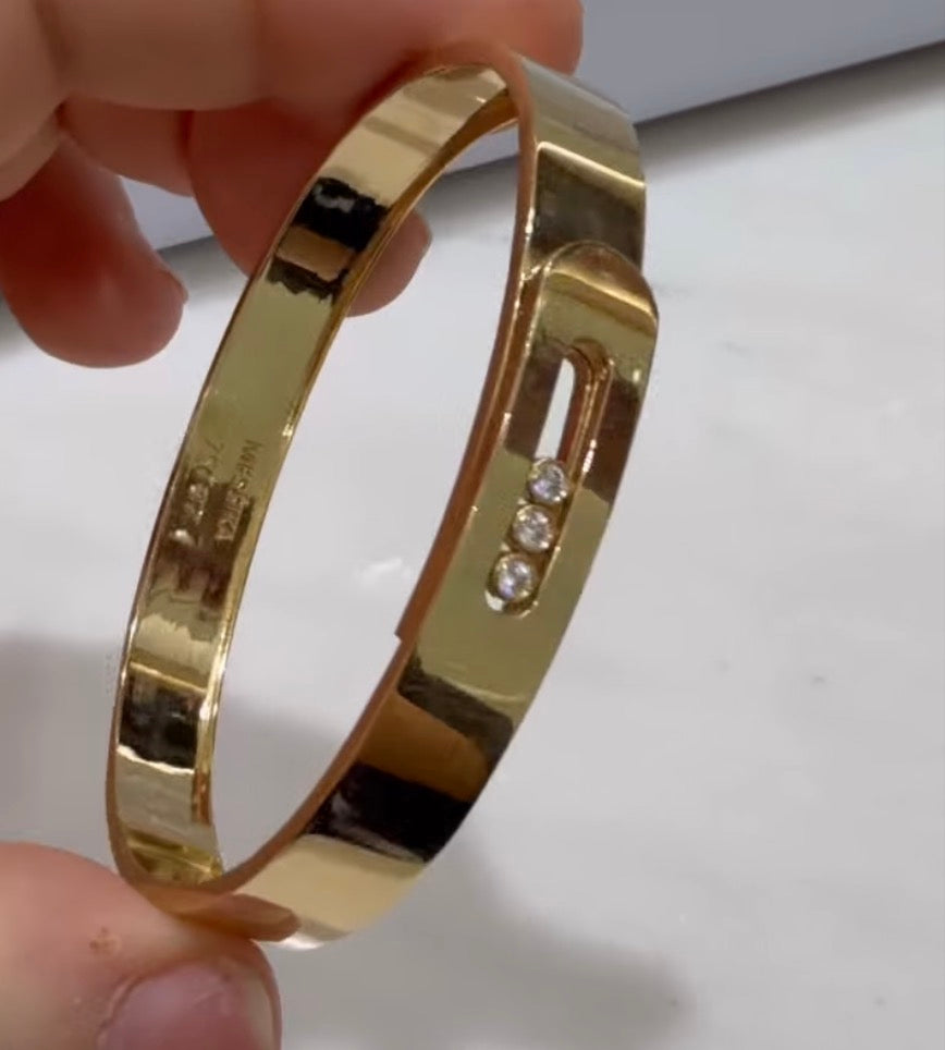 Bracelet jonc contemporain en or 18 carats – Fermoir signature