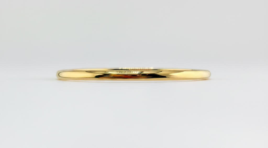 Jonc en Or Jaune 18K Effet Miroir – Design Minimaliste