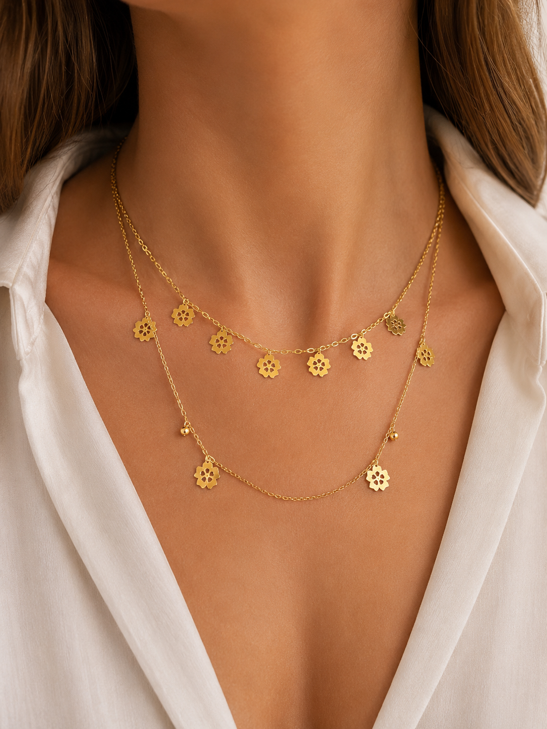 Collier Fleurs Pampilles