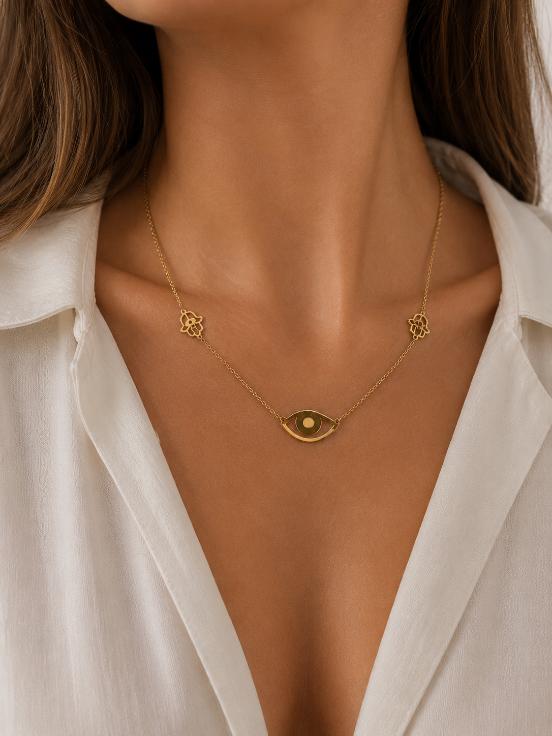 Collier Œil & Main de Fatma