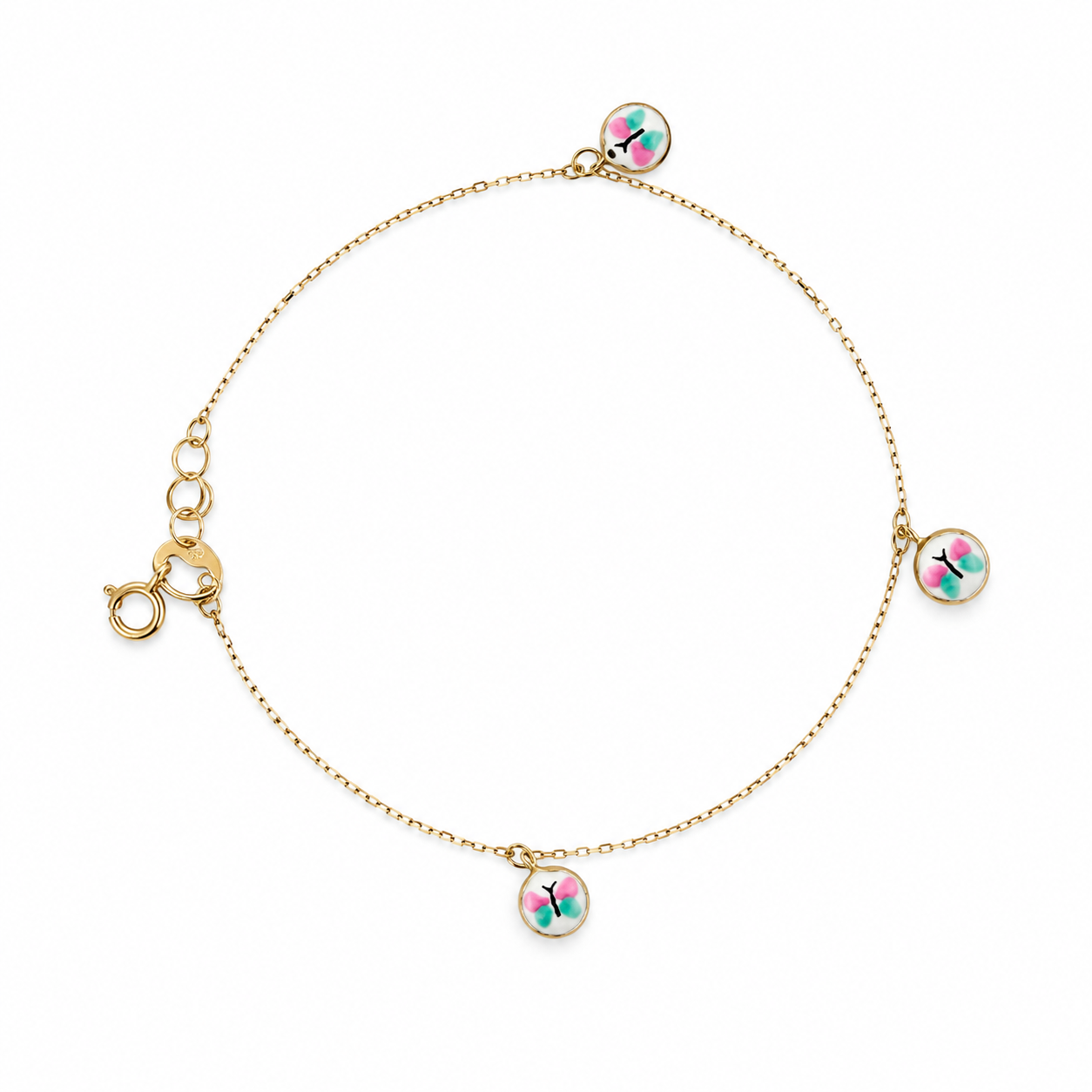 Bracelet bébé motif papillons