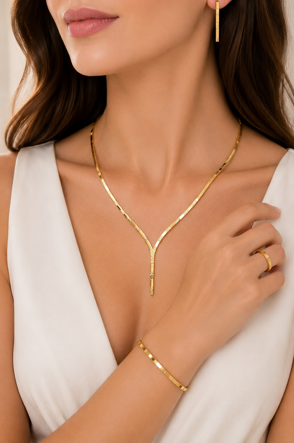 Parure 4 Pièces  – Design Géométrique Élégant.
