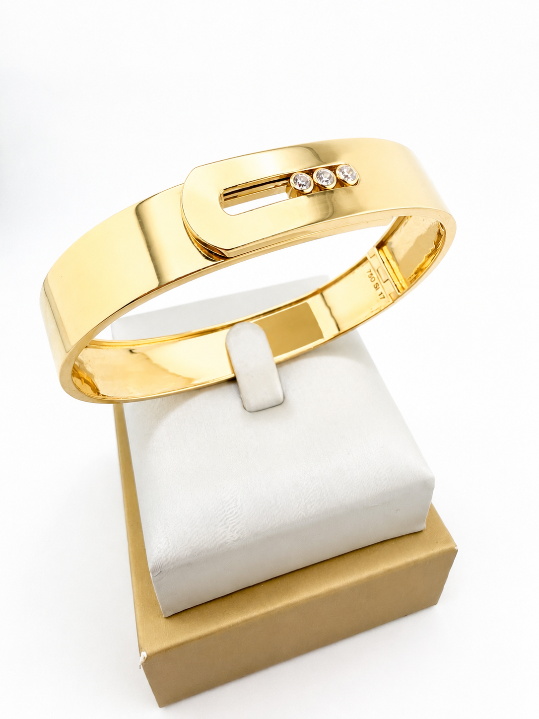 Bracelet jonc contemporain en or 18 carats – Fermoir signature