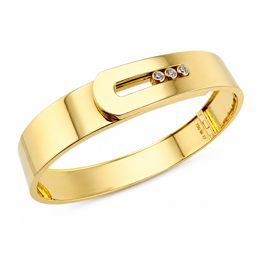 Bracelet jonc contemporain en or 18 carats – Fermoir signature