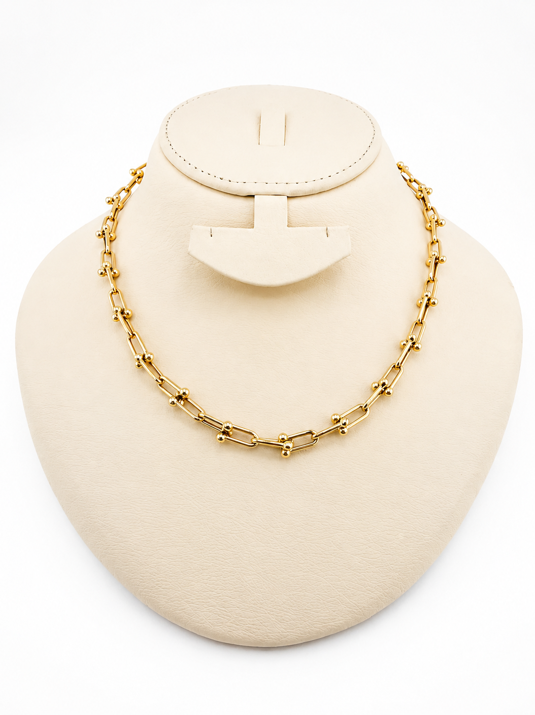 Collier style trombone en or 18 carats – Mailles uniformes – 46 cm