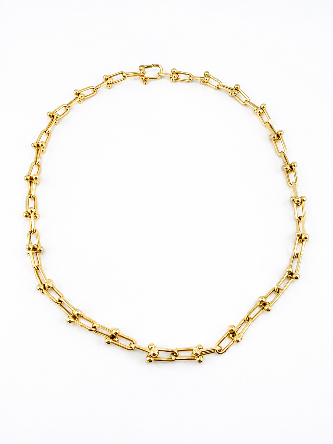 Collier style trombone en or 18 carats – Mailles uniformes – 46 cm