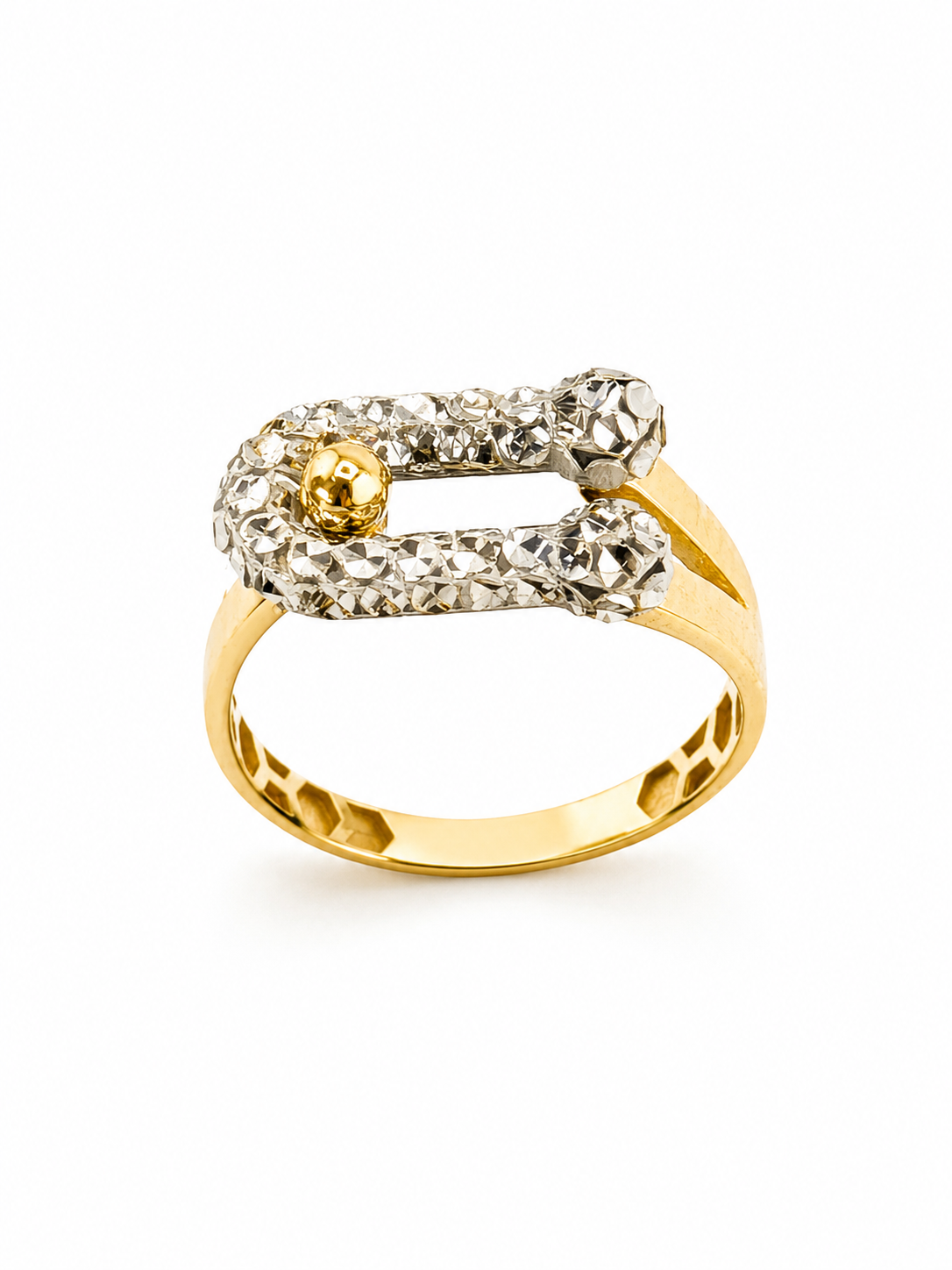 Bague Épingle Bicolore en Or 18 Carats