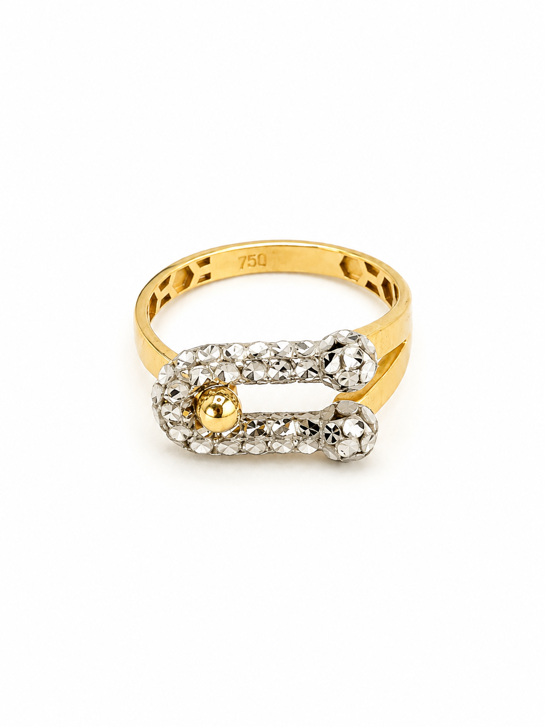 Bague Épingle Bicolore en Or 18 Carats