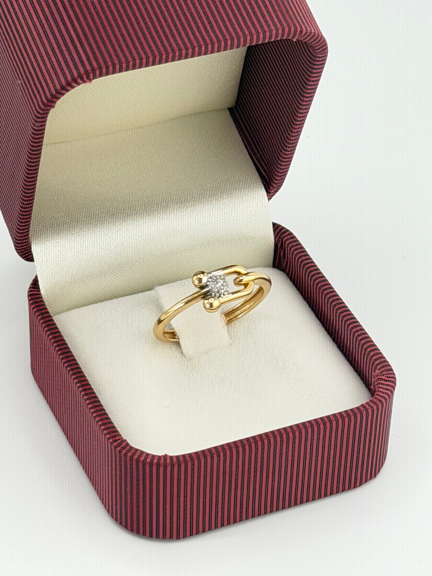 Bague inspiration TFNY en or 18 carats avec zircon