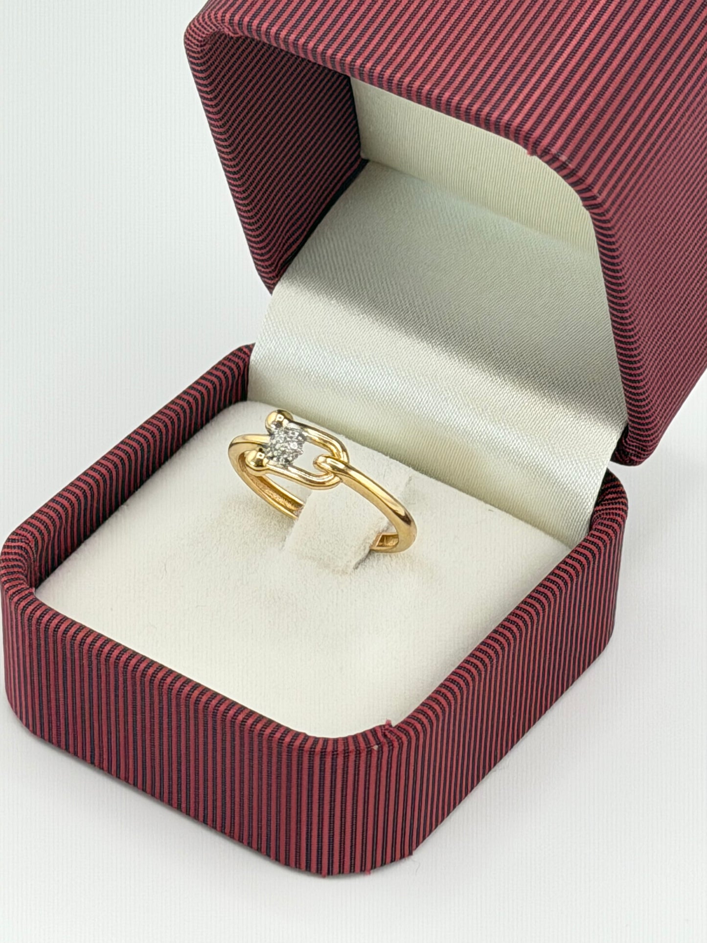 Bague inspiration TFNY en or 18 carats avec zircon