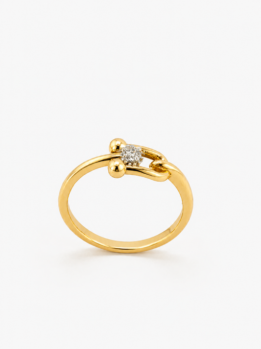 Bague inspiration TFNY en or 18 carats avec zircon