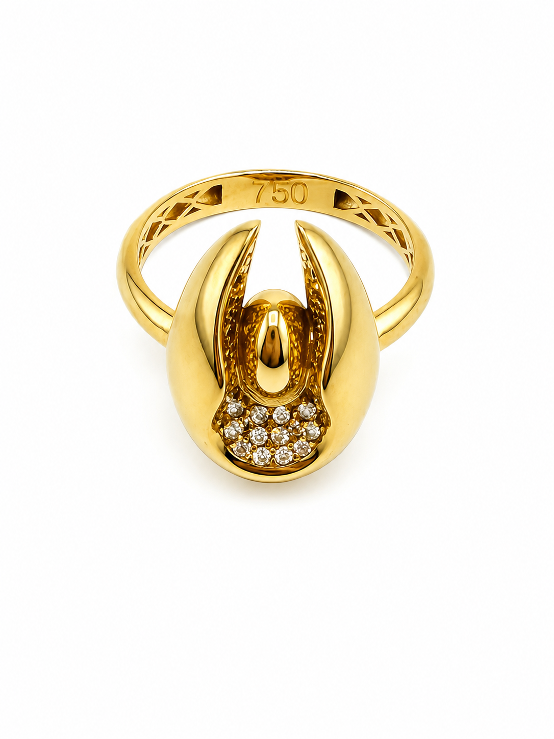 Bague Élégance Moderne en Or 18 Carats avec Zircons