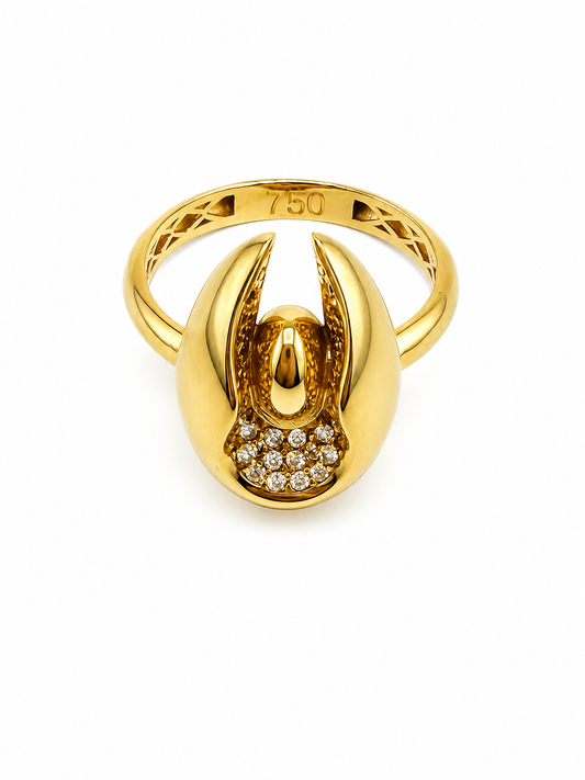 Bague Élégance Moderne en Or 18 Carats avec Zircons