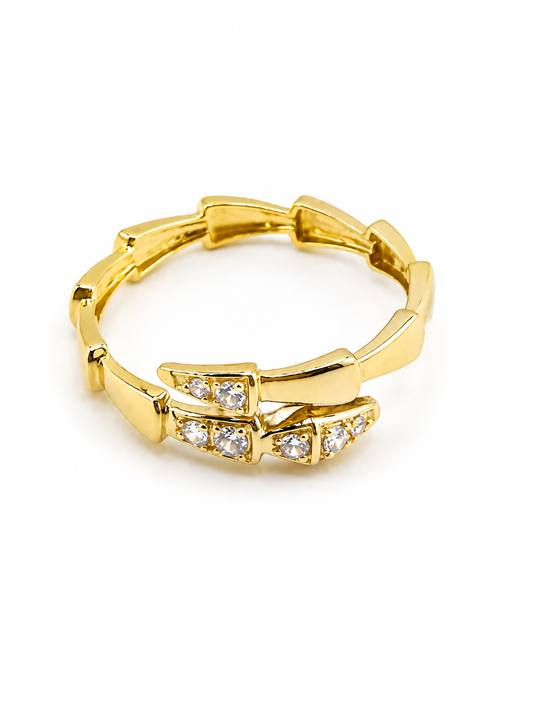 Bague inspiration style Serpenti en Or 18 Carats avec zircons