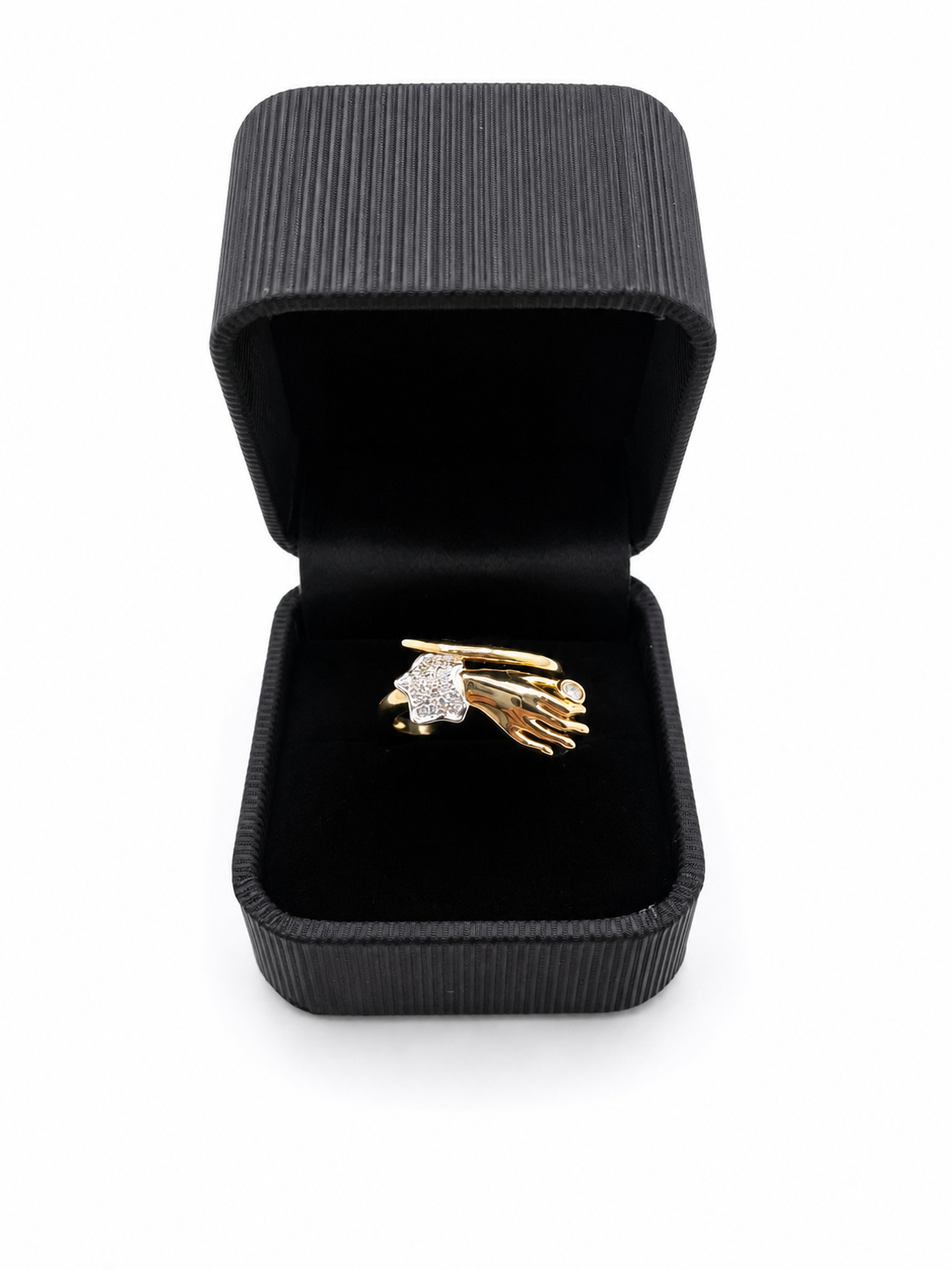Bague Main de Fatma en Or 18K avec Zircons – Taille 8