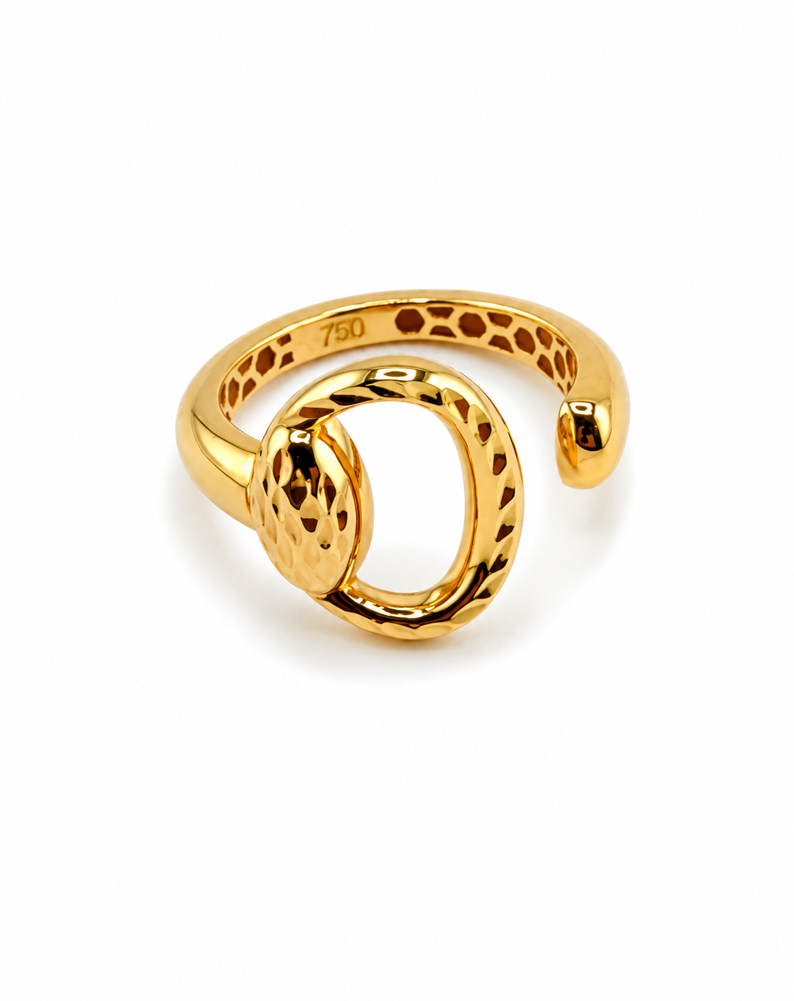 Bague ouverte design contemporain en or 18 carats