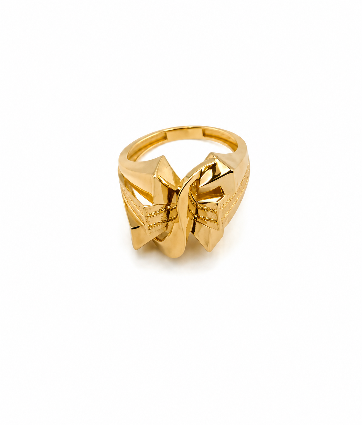 Bague nœud sculptural en or jaune 18K