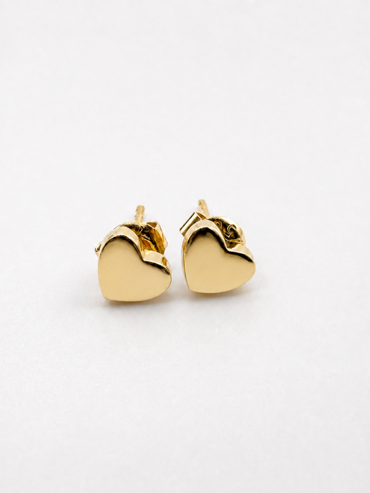 Small 18K gold heart earrings