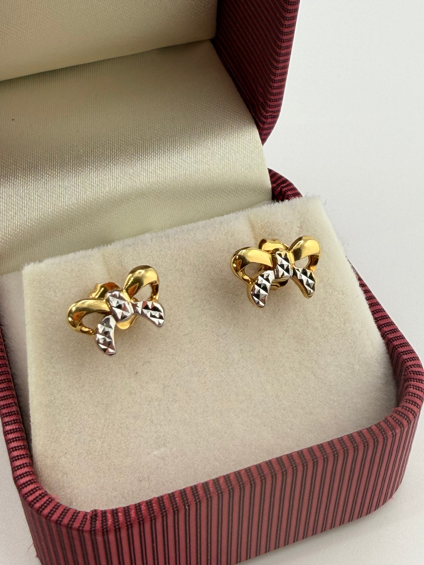 18K Two-Tone Gold Butterfly Earrings – Child or Adult