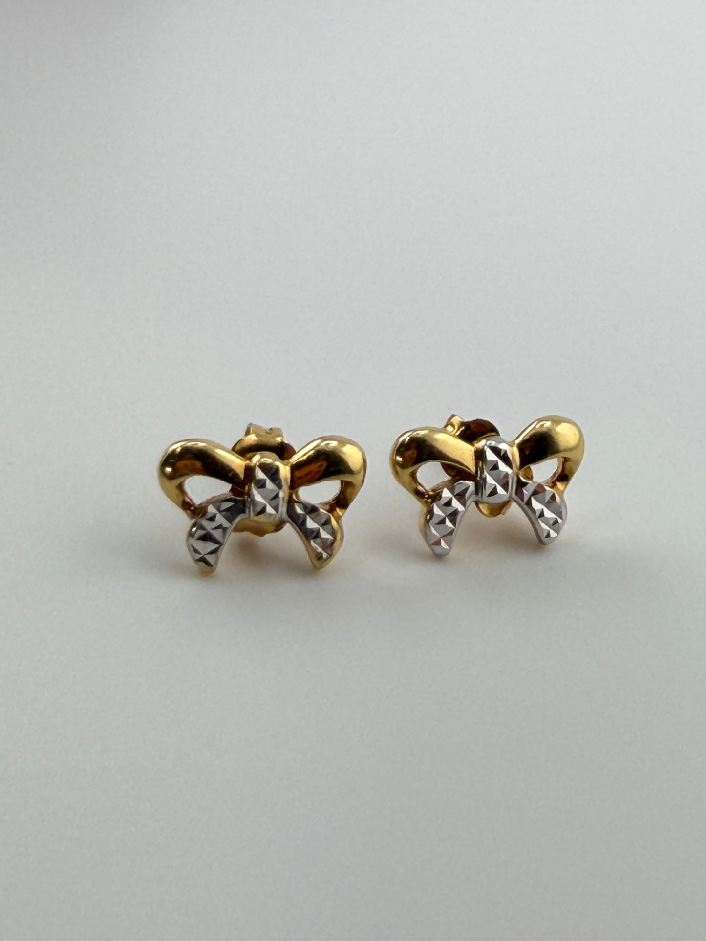 18K Two-Tone Gold Butterfly Earrings – Child or Adult